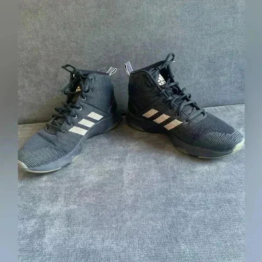 Men’s Adidas Cloudfoam Hightop Lace Up Blue and White Sneakers Size 8.5